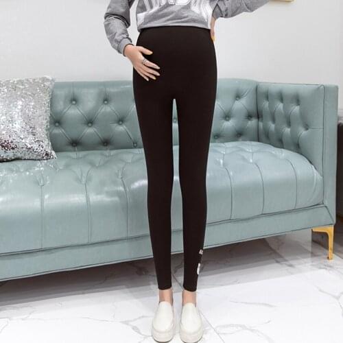 Pregnant womens leggings spring and autumn pregnant women wear foot pants, leisure embroidered bottoming pants