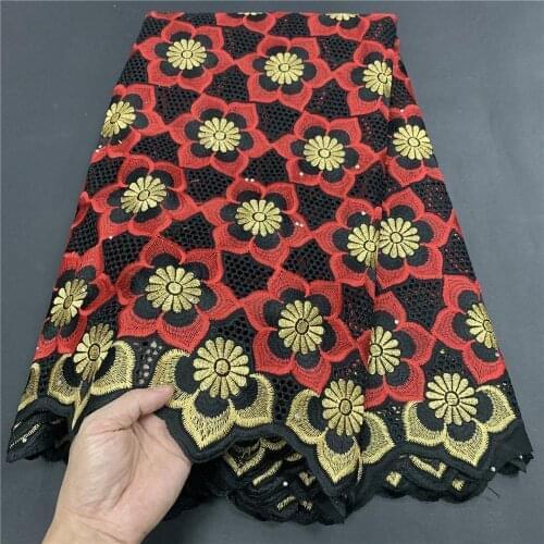 MIQIER High Quality African Nigerian Tulle Lace Fabric Cotton Embroidery Swiss Golden White Wedding Party Dress Latest 2.5Yards