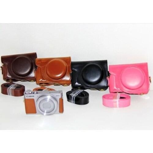 Fashional Pu Leather Camera Bag Case Bady For Canon G9X with Strap