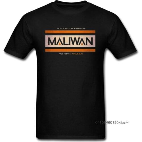 Men Black T-shirt MALIWAN ELEMENTAL T Shirt Gamer Retro Letter Tshirt Groups Printed Tops Graphic Plus Size Tees Cotton Fabric