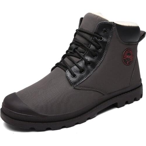 Male Outdoor High Top Casual Boots Sneaker 2019 Winter Men Boots New Work Shoes With Fur Plush Warm Snow Boots