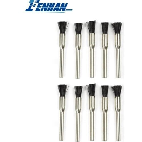 10pcs Polishing Tools Nylon Wheel Brush Set 3.0mm Shank Wire Wheel Brush for Dremel Rotary Tools Electric Tool for Engraver