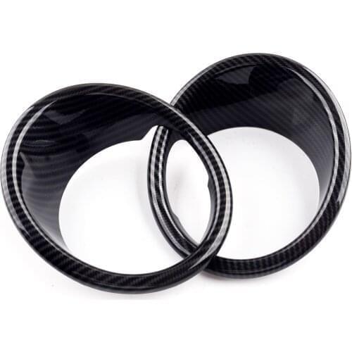 2Pcs/Set Black Carbon Fiber Style Car Front Fog Light Lamp Ring Trim Cover Fit For BMW X5 F15 2014 2015 2016 2017 2018