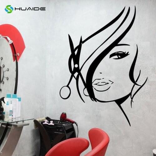 Wall Decal Beauty Sexy Hair Barber Shop Beauty Salon Stylist Hairdresser Vinyl Decal Living Room Wall Art Sticker Murals A126