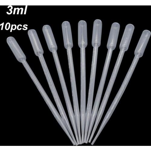 10Pcs 3ML Laboratory Disposable Plastic Eye Dropper Transfer Graduated Liquid Dropper Lab Experiment Supplies