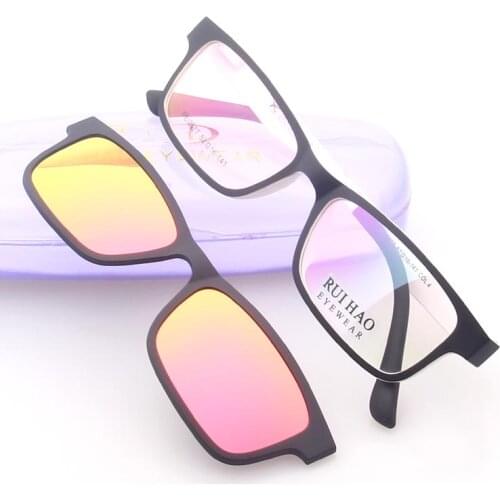 Unisex Optical Eyeglasses Frame Men Brand Prescription Glasses Frames Men and Sunglasses Clip on Polarized Sunglasses Clip