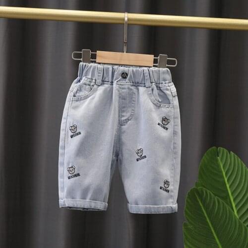 Kids Beach Shorts Infant Toddler Girls Boys Shorts Summer Cotton Baby Pants Solid Casual Cartoon Embroidery Boys Shorts 90-140