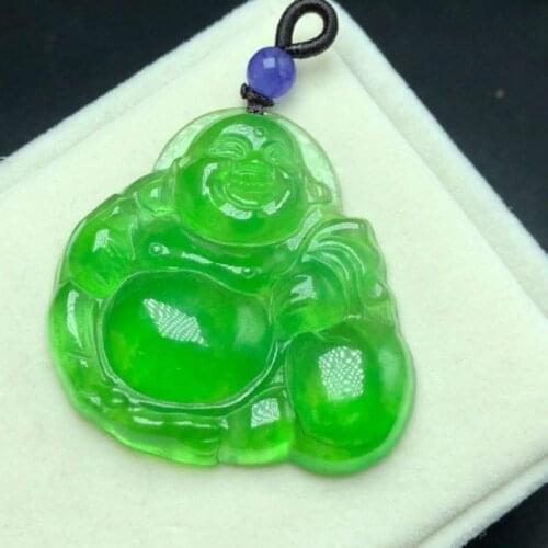 Quality Myanmar Jade Ice Sort Buddha Pendant Amulet Bring Money Churinga Talisman Hanging