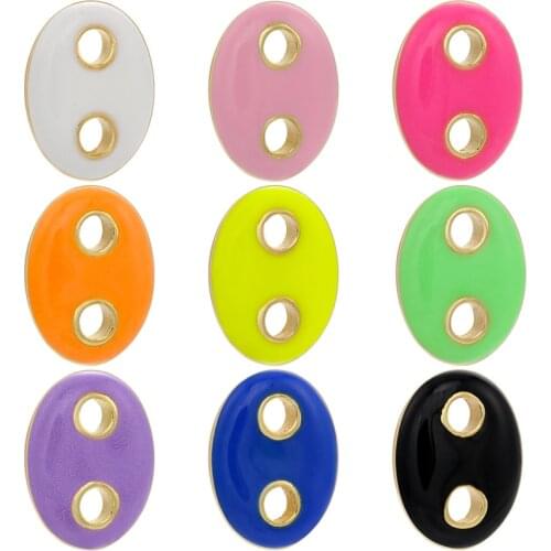 ZHUKOU Pig Nose charms Enamel Pendant for Women DIY Handmade Earrings Jewelry Making Accessories Supplies Wholesale VD905