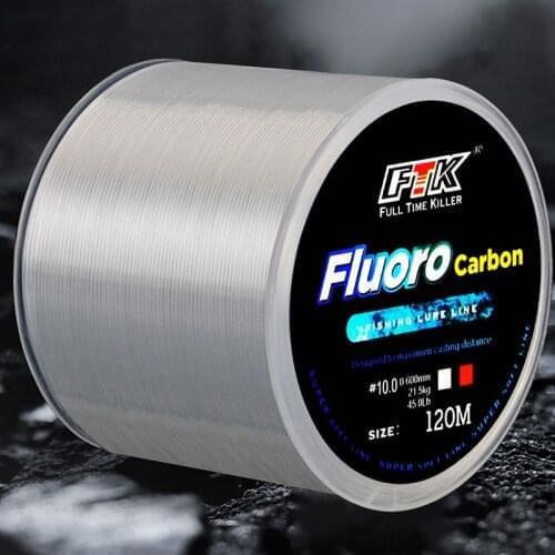 120M Fluorocarbon Coating Fishing Line 7.15LB-45LB 0.20mm 0.60mm Carbon Fiber Monofilament Leader Line Carp Fishing Sinking Line