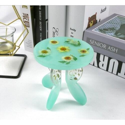 Crystal Epoxy Desktop Display Stand Rotating Ornaments Flower Pot Stand Tray Storage Jewelry Silicone Creative DIY
