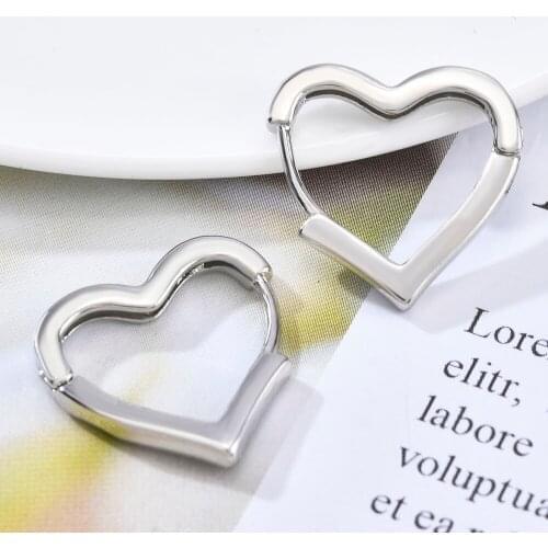 Hot Trendy Cute Heart Earrings Fashion Jewelry Earrings Square Stud Earrings for Women Brincos Statement Punk Hip Hoop Earrings