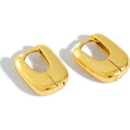 SHANICE S925 sterling silver ear buckle ins niche minimalist geometric oval earrings ear buckle female wild silver earrings