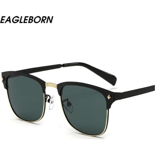 Fashion Sunglasses Men Polarized Sunglasses Men Driving Mirrors Coating Points Black Frame Eyewear Male Sun Glasses UV400
