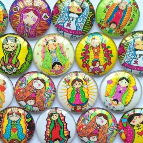 ZEROUP 12mm 20mm Round Pattern Glass Cabochon,mix Cartoon Plis Pictures Flat Back Accessoire Bijoux TP-102-R