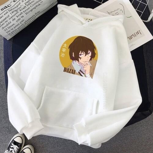 Bungou Stray Dogs Anime Print Men Hoodie Student Daily Casual Basic Oversized Sweatshirt Sudadera Mujer Korea Style Streetwear