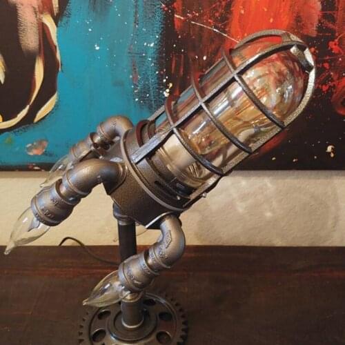 Rocket LED Lamp Night Light Home Decoration Steampunk Rocket Lamp For The Bedroom Bar Hotel Figurines & Miniatures