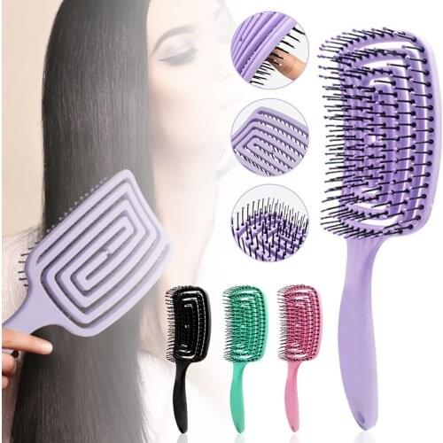 Hollow Large Curved Comb Comb Smoothing Hair Combing Hair Tangled Brush Massage Head Super Soft Mane Straight Hair Dry Wet Hair