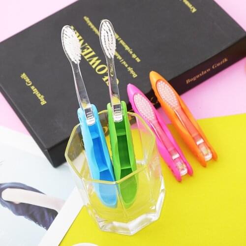 1pc Foldable Travel Toothbrush Camping Outdoor Portable Toothbrush Teeth Dental Care Teeth Cleaning Oral Hygiene Color Random