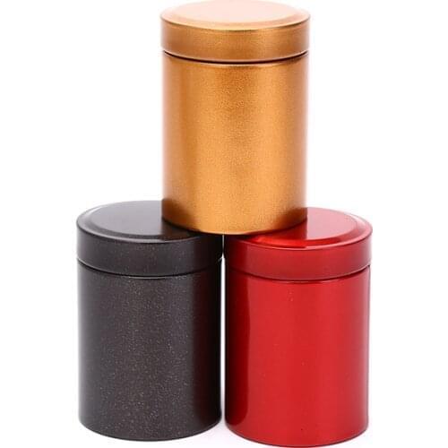 1PC 60ML Mini Portable Travel Tea Airtight Small Proof Container Stash Jar Metal Aluminum Cans 65*45mm 3 Color Candy Storage Box