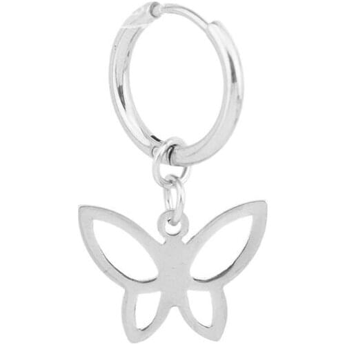 1 pc Tiny Hollow Butterfly Stud Earrings Punk Vintage Fashion Earrings Stainless Steel jewelry Women Girls non-allergy