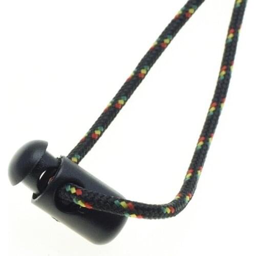 1000pcs/pack Plastic Barrel Spring Cord Locks Stoppers Toggle Clips Black 21mm*8mm