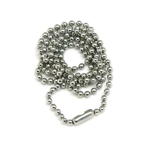 2.4mm rhodium 70cms Dog Tag Chains Ball Bead Chain Ball Chains Necklaces Keychains,wholesale chains for jewelry supplies