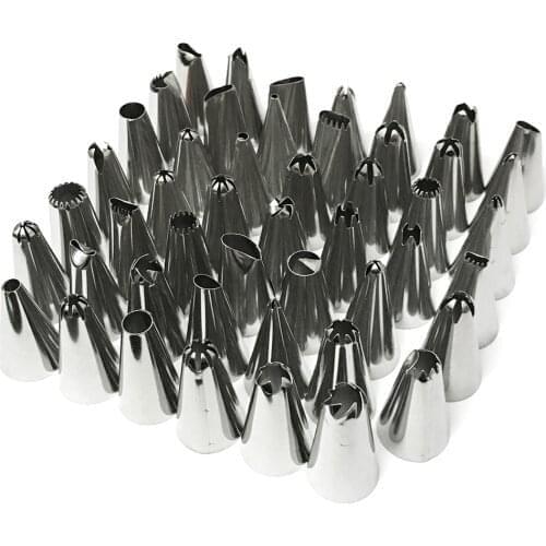 48Pcs / Set Stainless Steel Piping Nozzles Pastry Tips Cake Decorating Tools for Kitchen Baking DIY Cream Supplies
