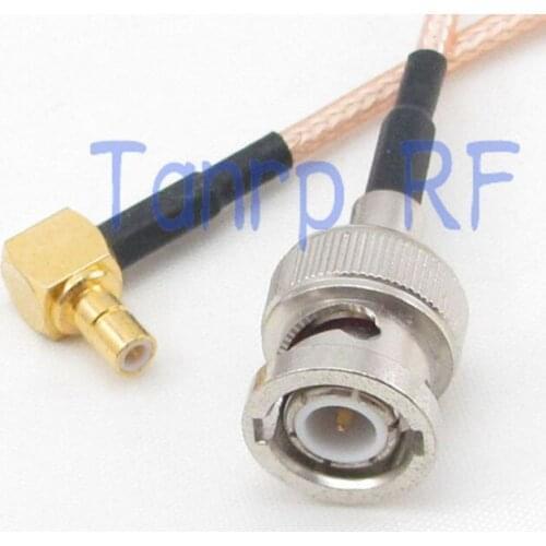 8in BNC male plug to SMB male plug right angle RF adapter connector 20CM Pigtail coaxial jumper cable RG316 extension cord