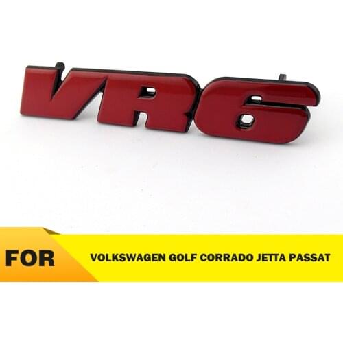 Auto Logo 3D Sticker Red VR6 Car Stickers Front Grill Decals MK3 Grille Auto Logo For VW Golf Corrado Jetta Passat Car Gadget
