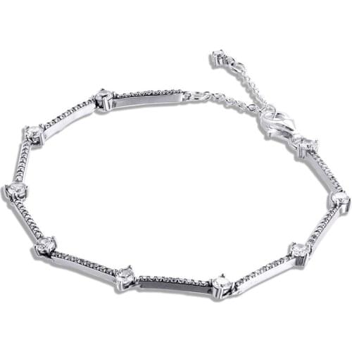 CKK Bracelet Sterling Silver 925 Sparkling Pave Bars White Bracelets For Women Pulseira Feminina Masculina Pulseras Mujer Moda