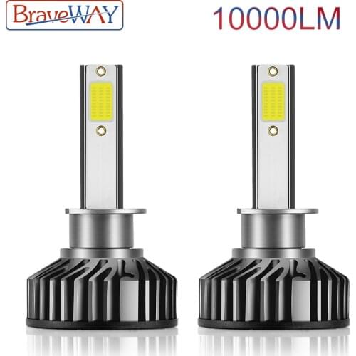BraveWay Turbo LED Light Canbus H4 H7 LED H1 H8 H11 LED Bulbs Mini Car Headlight Lamp 10000LM 72W Auto Headlamp 12V 24V 6500K