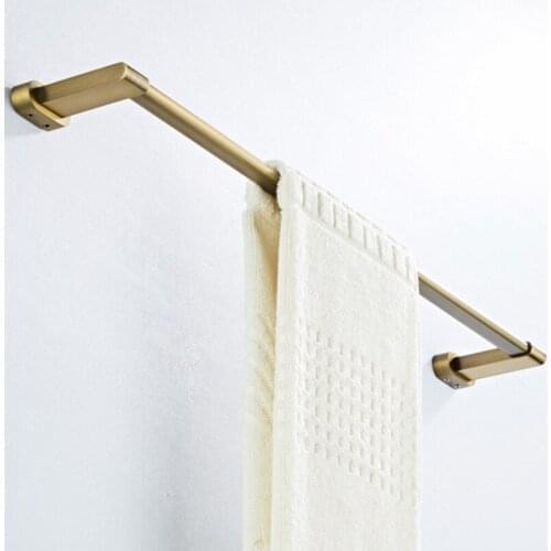 57cm Bronze Fixed Bath Towel Rack Bathroom Towel Bar Wall-mounted Simple Oblong Base Towel Rack Bathroom Hardware Pendant