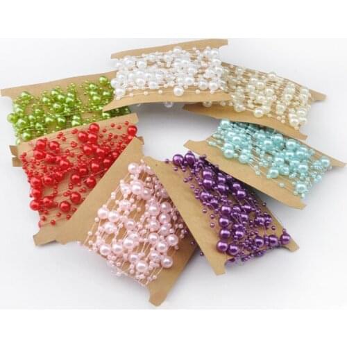 5M Multicolor ABS Limitaion Pearls Chain For Diy Making Jewelry Accessories Wedding Bridal Bouquet Party Garments Decoration