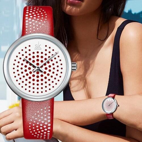 Women Watches Top Brand Luxury Red Quartz WristWatch Ladies Waterproof Leather Band Girl Sports Watch For Women Relogio Feminino