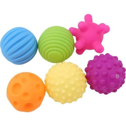 6 pcs/set Baby Toy Ball Tactile Senses Baby Touch Hand Ball Toys Baby Training Massage Soft Balls Toys For Children