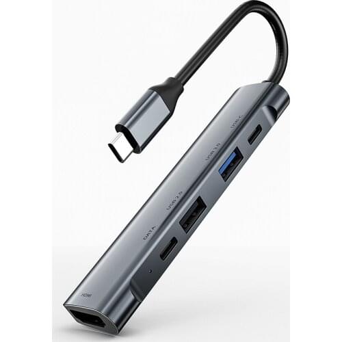 Type-C 5 in 1 docking Compatible with Nintendo switch USB3.0 type-c data USB2.0 HDMI-compatible 4K type-c charge PD 60W