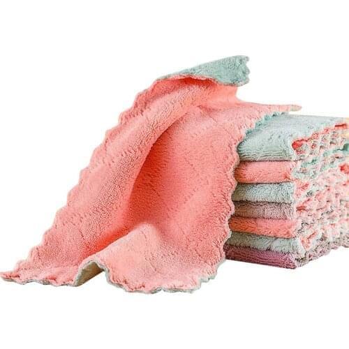 1pcs Super Double-layer Absorbent Microfiber Kitchen Dish Cloth High-efficiency Tableware Household Cleaning Towel Kitchen Tools
