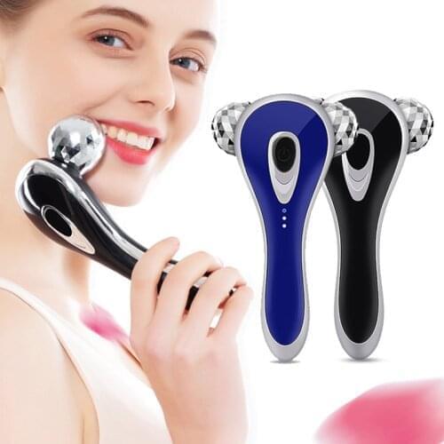Electric Face Slimming Massage Roller Electric face lifting Massager Skin Tightening High Frequency Vibration 3 Levels Speed