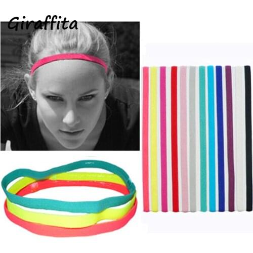 Giraffita 9 colors Women Men yoga hair bands Sports Headband Anti-slip Elastic Rubber Sweatband Football Yoga biking