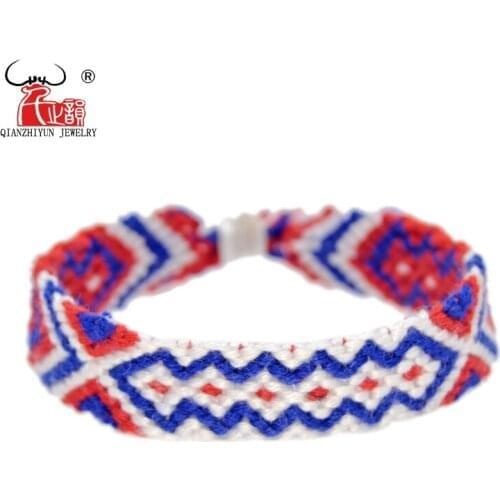 Cotton Friendship Bracelets Anklet Bracelets Polynesia Style Weave Woven String Handmade Bracelet For Women and Men