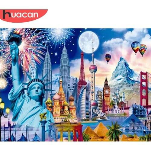 HUACAN 5D Full Drill Diamond Painting New York City Craft Kit Diamond Embroidery Landscape Diamond Mosaic Needlework Home Decor