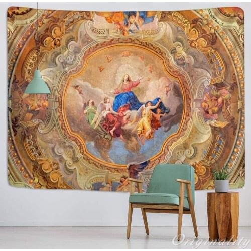 Christ Jesus Tapestry Artistic Polyester Cottage Dorm Art Decoration Brown Wall Decoration