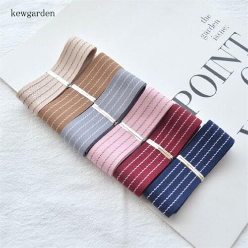 Kewgarden DIY Brooch Hair Flower Bowknot Accessories Webbing 25mm 1" Stripe Saitn Ribbon Handmade Tape 6 Meters
