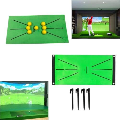 Golf Training Mat Swing Detection Batting Game Golf Hitting Mat Portable Golf Putting Practice Aids Equipment for Yard Office