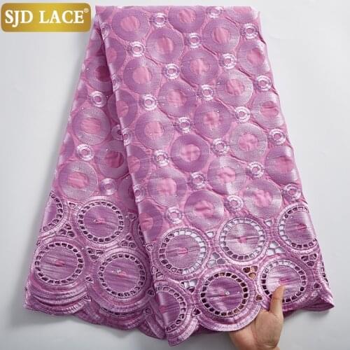 SJD LACE Pure Cotton Church Dress Material African Lace Fabric High Quality Onion Swiss Voile Lace In Switzerland For PartyA2422