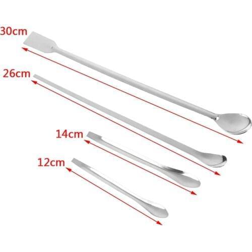 1PCS 30/26/14/12cm Stainless Steel Lab Micro Spatula Medicine Spoon Pill Holder Shovel Pharmacy