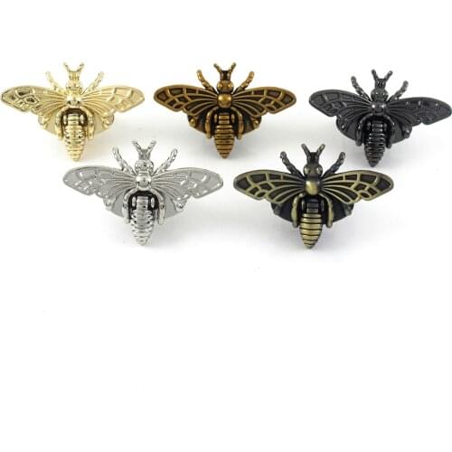 Metal Bee Shape Turn Lock Retro Fashion Bag Clasp Hardware for Leather Craft Bag Handbag Purse DIY Accessories