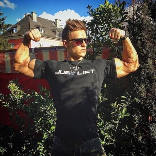 Muscle aesthetics brother short sleeve mens sports T-shirt pure cotton round collar fitness training running jacket manufacture