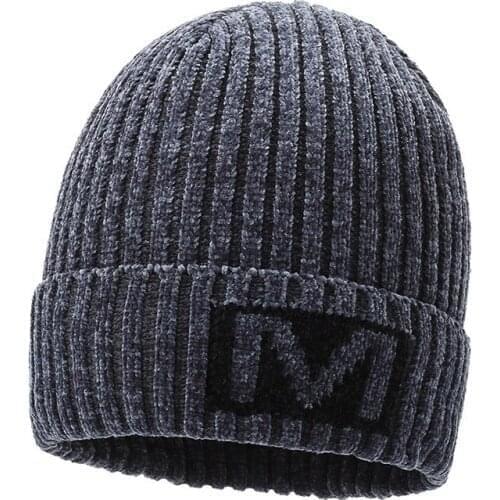 Mens Winter New Warm Knit And Woolen Beani Hat Outdoor Middle-aged And Elderly Cold-proof Knitted Hat For Men